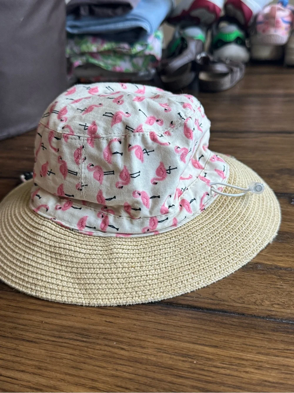 Sunny Dayz Baby Sun Hat with Pink Flamingoes